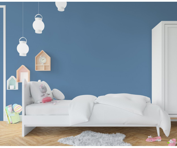 μοντέρνα χρώματα για υπνοδωμάτιο, μπλε χρώμα τοίχου
